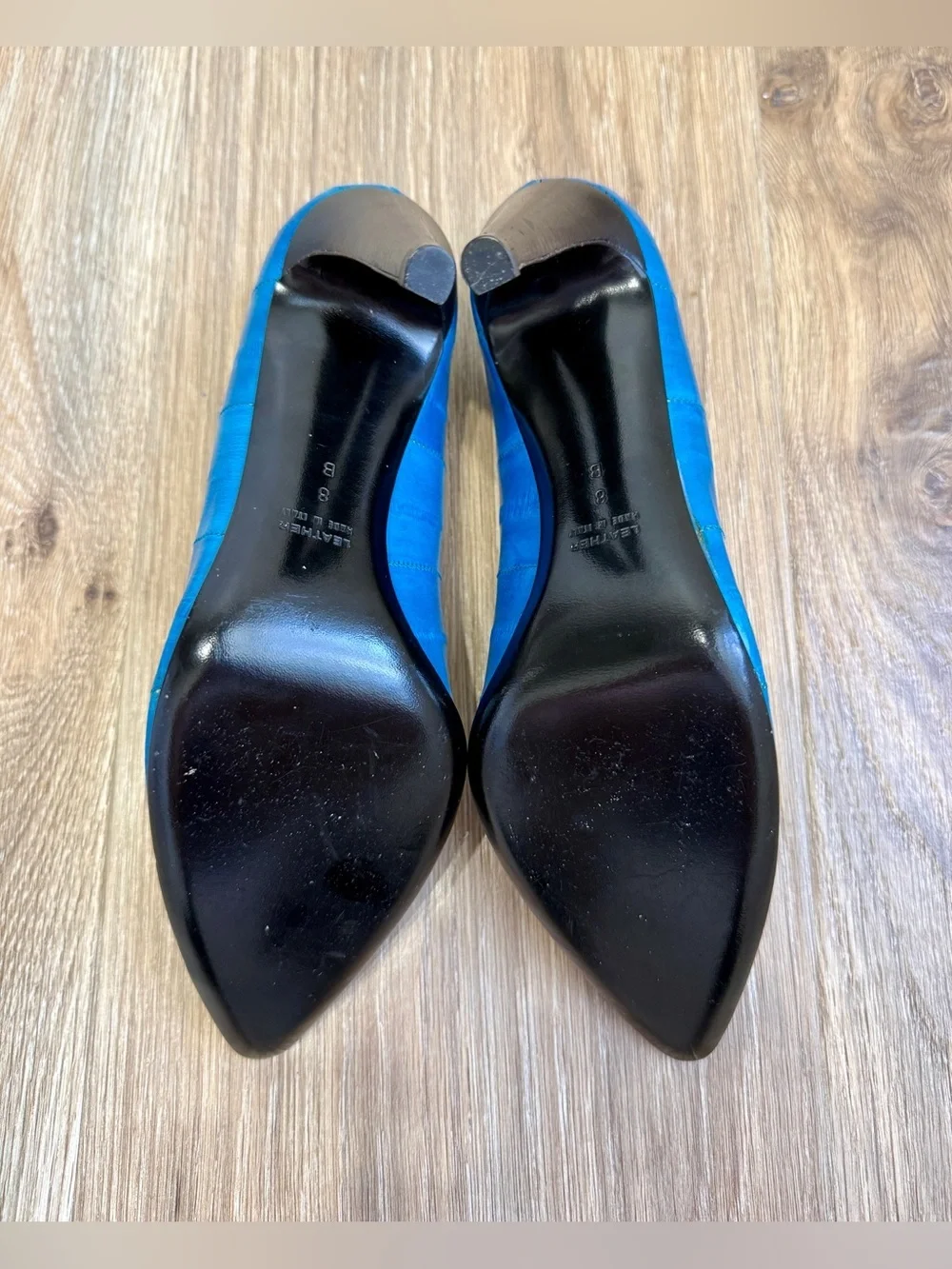 Tibi New York Electric Blue Eel Skin Pointed Toe Pumps Size 8B